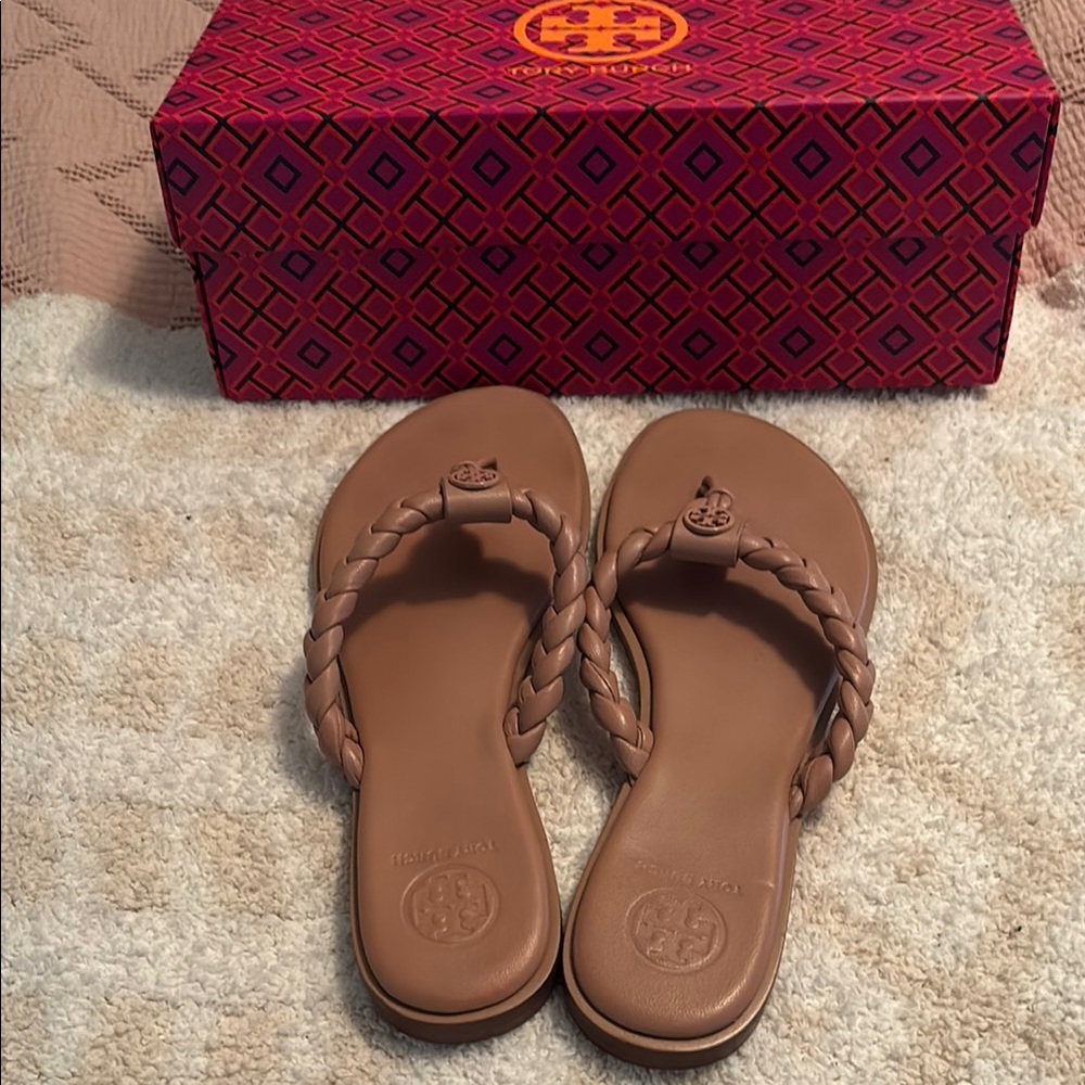 Tory Burch Brown Leather Sandals